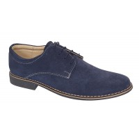 Pantofi barbati casual din piele naturala intoarsa bleumarin PAVELBLM2
